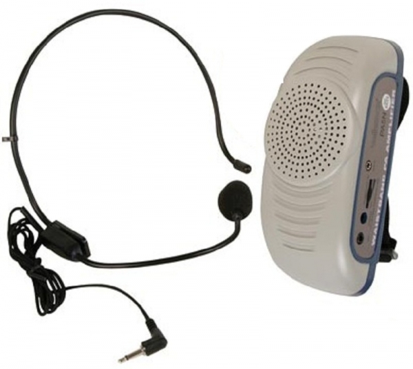 Amplificador de voz portátil con micrófono con cable Auriculares Sistema PA  recargable Altavoz Micrófono personal Amplificador de voz Amplificadores